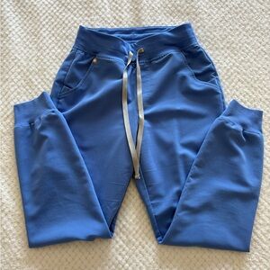 Figs Ceil Blue Jogger Pants with Drawstring